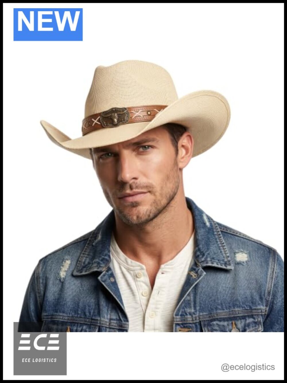 Paper Straw Cowboy Hat Wide Brim Western Unisex